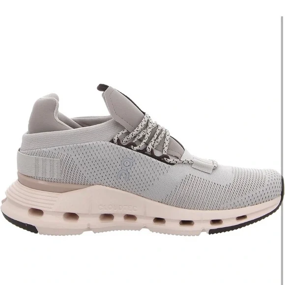 On Running Women's Cloudnova Sneakers - Gray and Soft pink eggshells - Picture 2 of 10